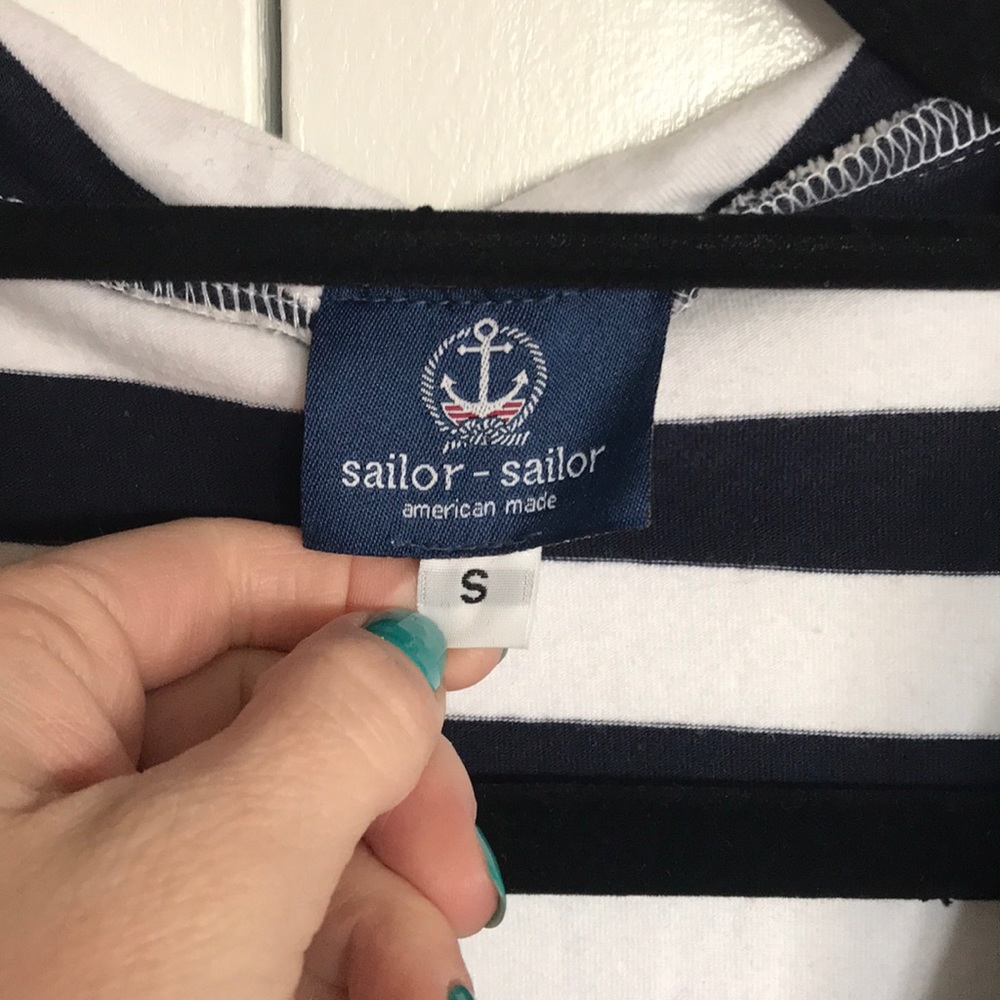 Sailor-Sailor white and navy nautical dress - Picture 2 of 4